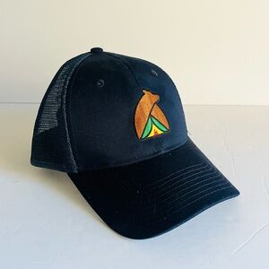 Campground Merch Bear & Tent Trucker Hat Navy Blue
